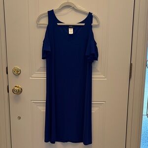 MSK Women's Vibrant Blue Cold Shoulder Mini Dress